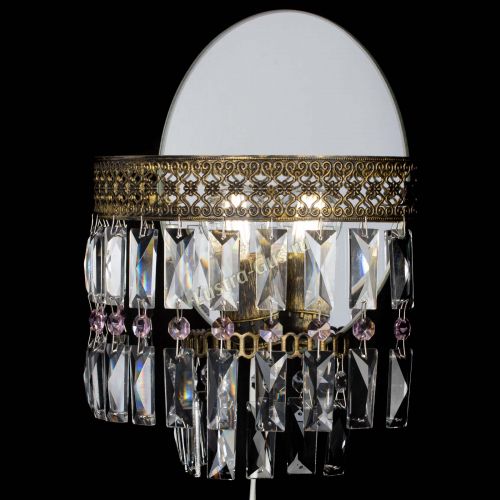 Бра Венеция Пластинка под бронзу Розовая в Ижевске Гусь Хрустальный