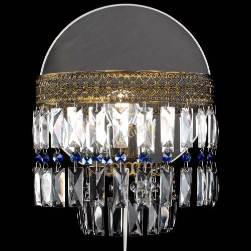 Бра Венеция Пластинка под бронзу Синяя в Ижевске Гусь Хрустальный