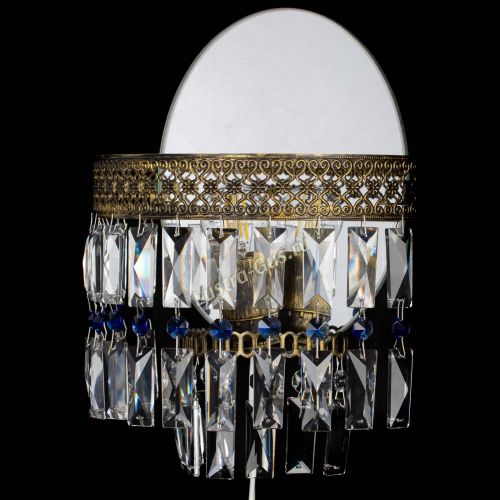 Бра Венеция Пластинка под бронзу Синяя в Ижевске Гусь Хрустальный