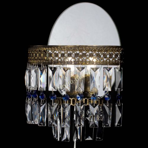 Бра Венеция Пластинка под бронзу Синяя в Ижевске Гусь Хрустальный