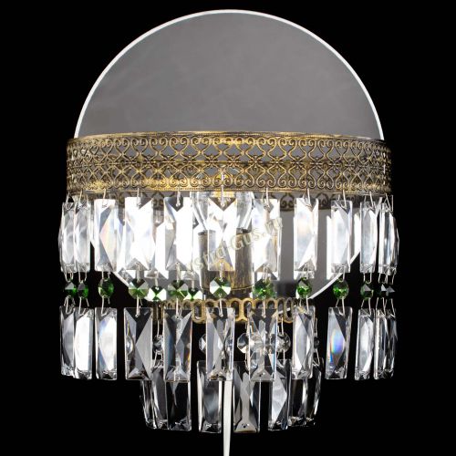 Бра Венеция Пластинка под бронзу Зеленая в Ижевске Гусь Хрустальный