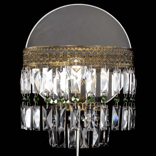 Бра Венеция Пластинка под бронзу Зеленая в Ижевске Гусь Хрустальный