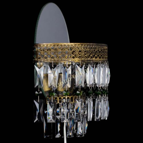 Бра Венеция Пластинка под бронзу Зеленая в Ижевске Гусь Хрустальный