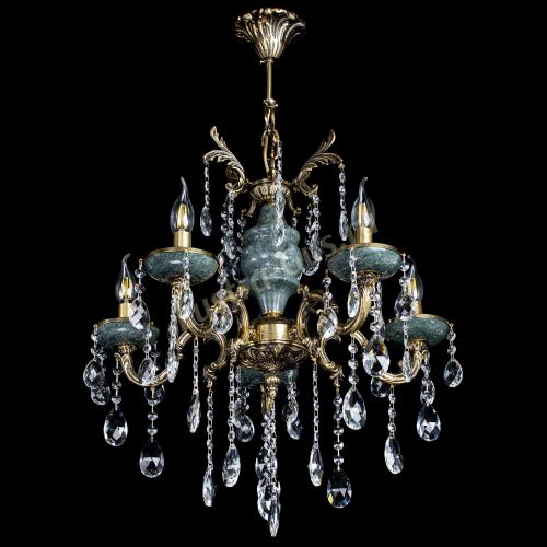 Люстра бронзовая Алфея №5 "Малахит" баден в Ижевске Гусь Хрустальный