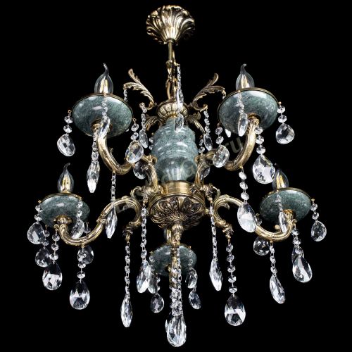 Люстра бронзовая Алфея №5 "Малахит" баден в Ижевске Гусь Хрустальный