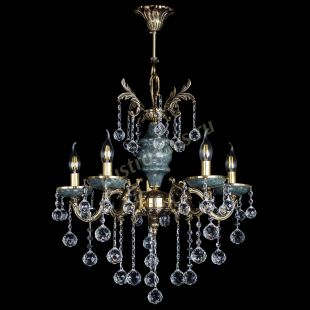  Люстра бронзовая Алфея №5 "Малахит" шар