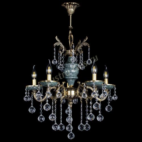 Люстра бронзовая Алфея №5 "Малахит" шар в Ижевске Гусь Хрустальный