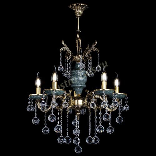 Люстра бронзовая Алфея №5 "Малахит" шар в Ижевске Гусь Хрустальный