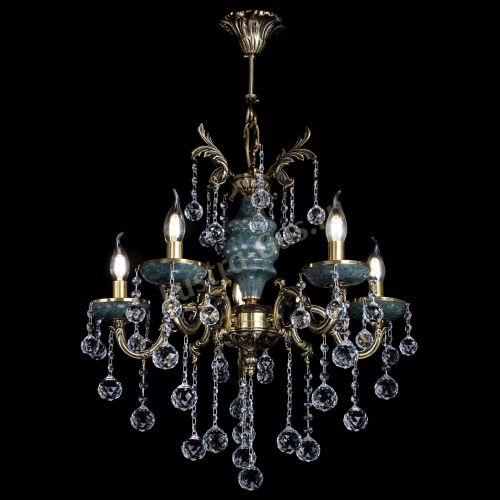 Люстра бронзовая Алфея №5 "Малахит" шар в Ижевске Гусь Хрустальный