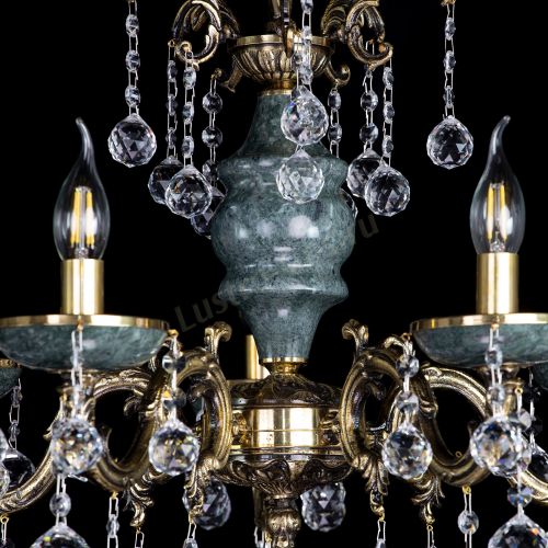Люстра бронзовая Алфея №5 "Малахит" шар в Ижевске Гусь Хрустальный