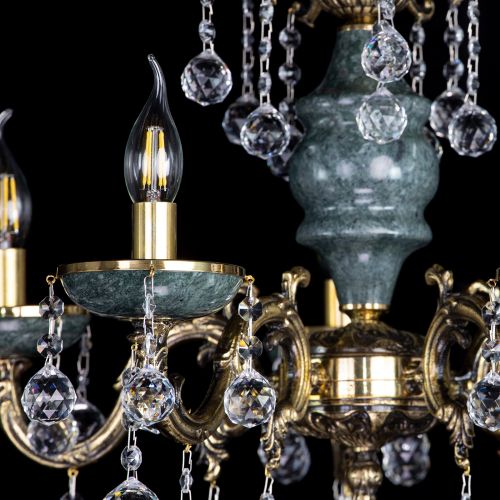 Люстра бронзовая Алфея №5 "Малахит" шар в Ижевске Гусь Хрустальный