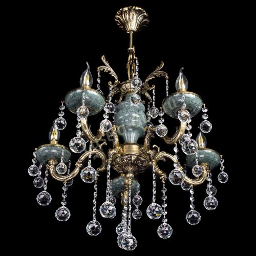 Люстра бронзовая Алфея №5 "Малахит" шар в Ижевске Гусь Хрустальный