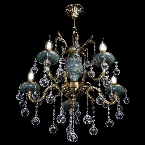 Люстра бронзовая Алфея №5 "Малахит" шар в Ижевске Гусь Хрустальный