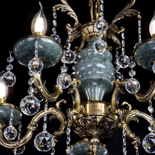 Люстра бронзовая Алфея №5 "Малахит" шар в Ижевске Гусь Хрустальный