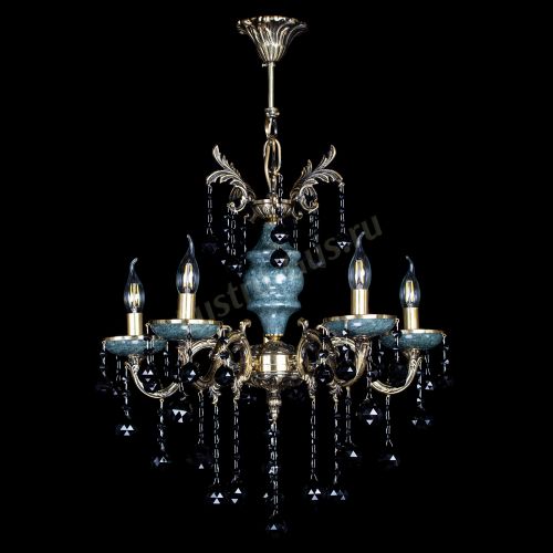 Люстра бронзовая Алфея №5 "Малахит" шар черная в Ижевске Гусь Хрустальный