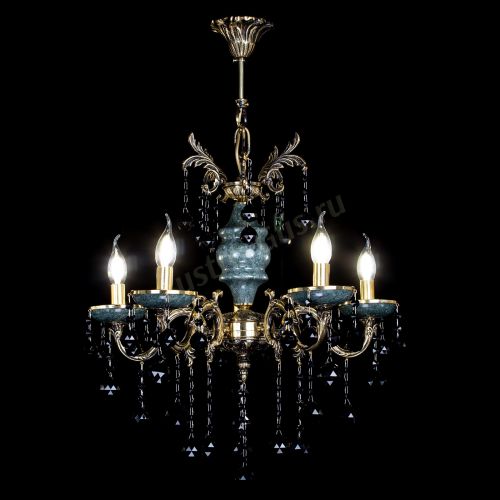 Люстра бронзовая Алфея №5 "Малахит" шар черная в Ижевске Гусь Хрустальный