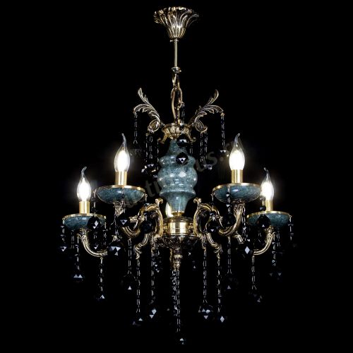 Люстра бронзовая Алфея №5 "Малахит" шар черная в Ижевске Гусь Хрустальный