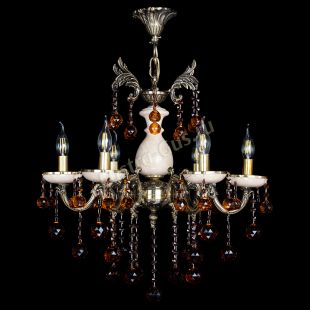  Люстра бронзовая Алфея №6 с камнем шар чайная