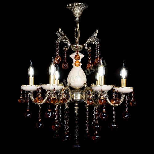 Люстра бронзовая Алфея №6 с камнем шар чайная в Ижевске Гусь Хрустальный