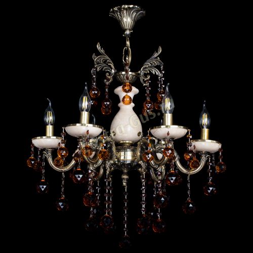 Люстра бронзовая Алфея №6 с камнем шар чайная в Ижевске Гусь Хрустальный