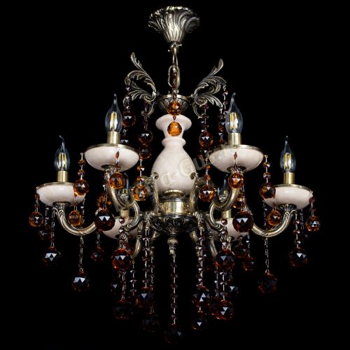 Люстра бронзовая Алфея №6 с камнем шар чайная в Ижевске Гусь Хрустальный