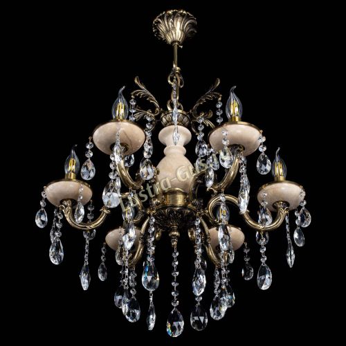 Люстра бронзовая Алфея №6 с камнем шар в Ижевске Гусь Хрустальный