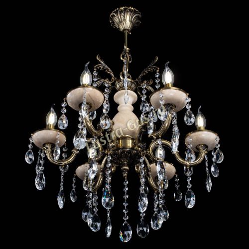 Люстра бронзовая Алфея №6 с камнем шар в Ижевске Гусь Хрустальный