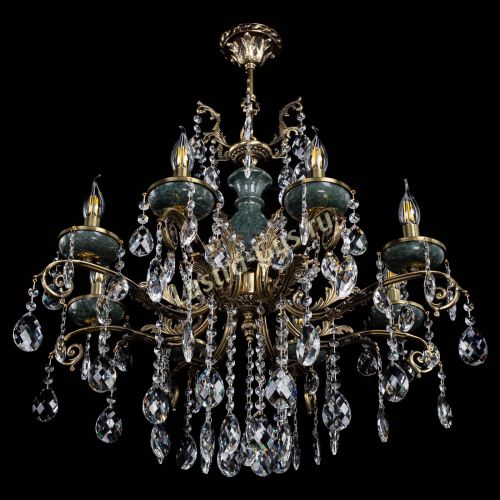 Люстра бронзовая Алфея Малахит №8 баден в Ижевске Гусь Хрустальный