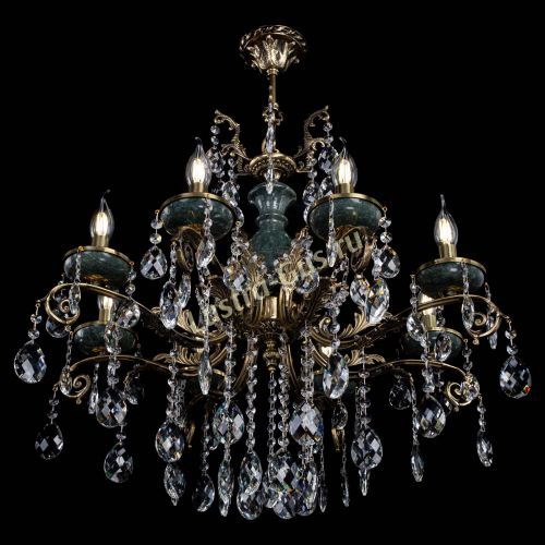 Люстра бронзовая Алфея Малахит №8 баден в Ижевске Гусь Хрустальный