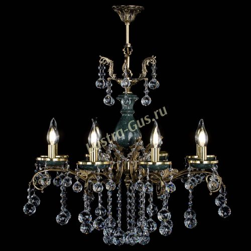 Люстра бронзовая Алфея Малахит №8 шар в Ижевске Гусь Хрустальный