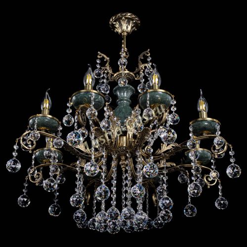 Люстра бронзовая Алфея Малахит №8 шар в Ижевске Гусь Хрустальный