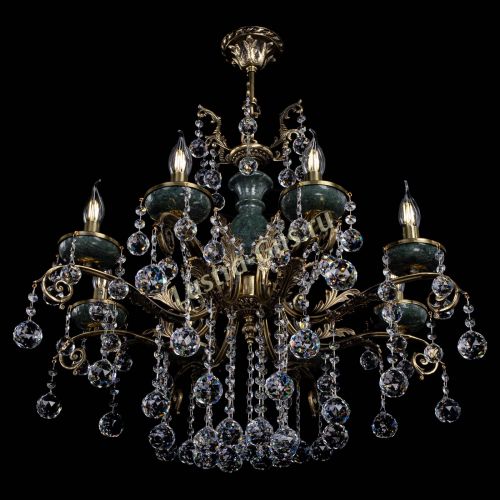 Люстра бронзовая Алфея Малахит №8 шар в Ижевске Гусь Хрустальный