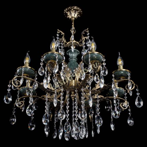 Люстра бронзовая Алфея Малахит №8 журавлик в Ижевске Гусь Хрустальный