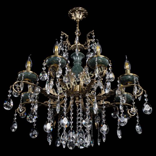 Люстра бронзовая Алфея Малахит №8 звездочка в Ижевске Гусь Хрустальный