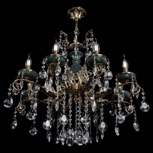 Люстра бронзовая Алфея Малахит №8 звездочка в Ижевске Гусь Хрустальный