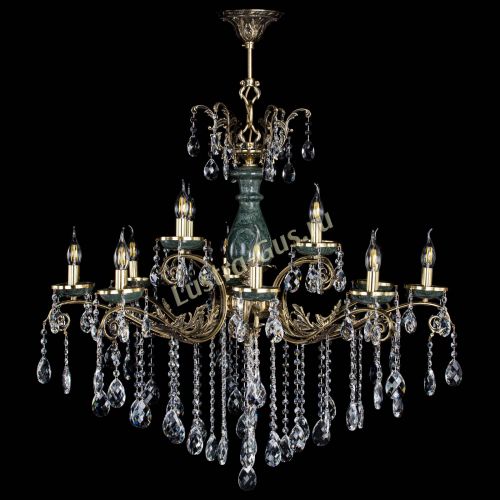 Люстра бронзовая Алфея Малахит №12 баден в Ижевске Гусь Хрустальный