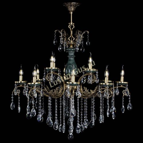 Люстра бронзовая Алфея Малахит №12 баден в Ижевске Гусь Хрустальный