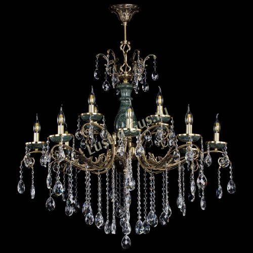 Люстра бронзовая Алфея Малахит №12 баден в Ижевске Гусь Хрустальный