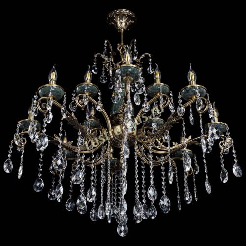 Люстра бронзовая Алфея Малахит №12 баден в Ижевске Гусь Хрустальный