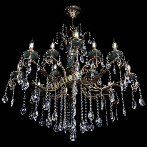 Люстра бронзовая Алфея Малахит №12 баден в Ижевске Гусь Хрустальный