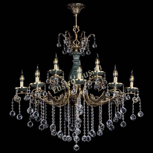 Люстра бронзовая Алфея Малахит №12 шар в Ижевске Гусь Хрустальный