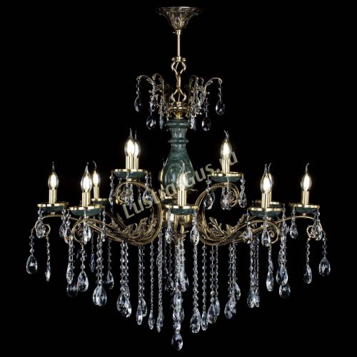 Люстра бронзовая Алфея Малахит №12 журавлик в Ижевске Гусь Хрустальный