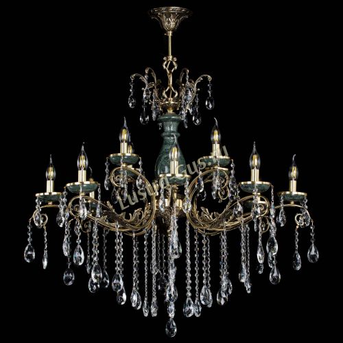 Люстра бронзовая Алфея Малахит №12 журавлик в Ижевске Гусь Хрустальный