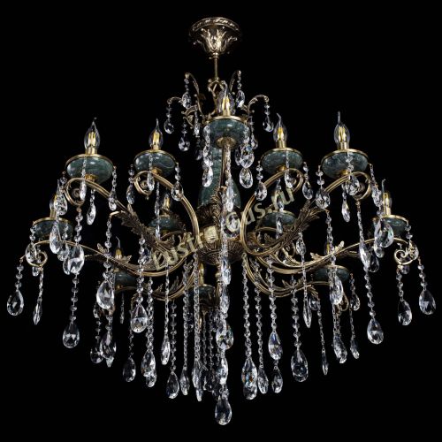 Люстра бронзовая Алфея Малахит №12 журавлик в Ижевске Гусь Хрустальный