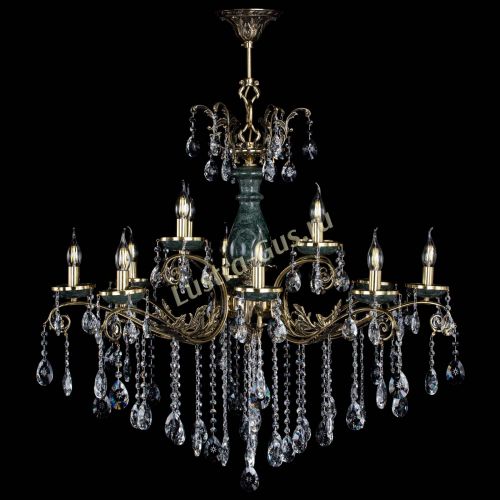 Люстра бронзовая Алфея Малахит №12 звездочка в Ижевске Гусь Хрустальный