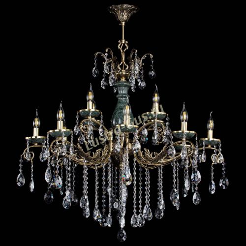 Люстра бронзовая Алфея Малахит №12 звездочка в Ижевске Гусь Хрустальный