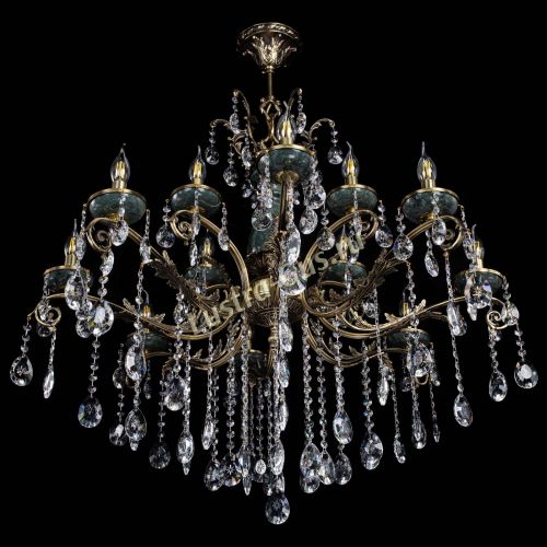 Люстра бронзовая Алфея Малахит №12 звездочка в Ижевске Гусь Хрустальный