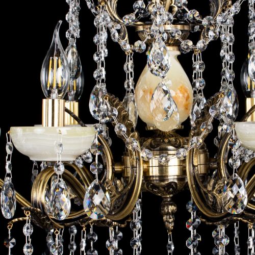 Люстра бронзовая Алфея Оникс №6 баден в Ижевске Гусь Хрустальный