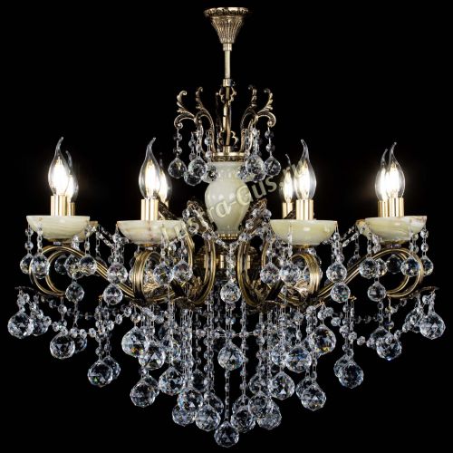 Люстра бронзовая Алфея Оникс №8 шары в Ижевске Гусь Хрустальный