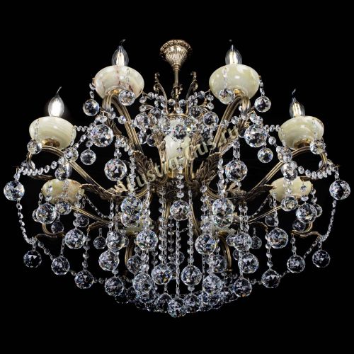 Люстра бронзовая Алфея Оникс №8 шары в Ижевске Гусь Хрустальный